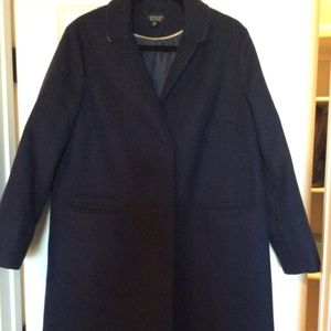 Topshop Navy Wool Coat